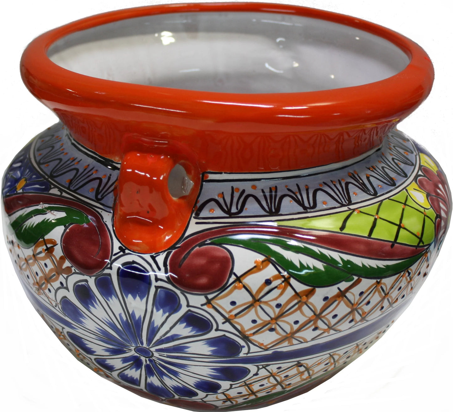 Sizemall-Sizeized Cherato Mexican Colors Talavera Ceramic Garden Pot