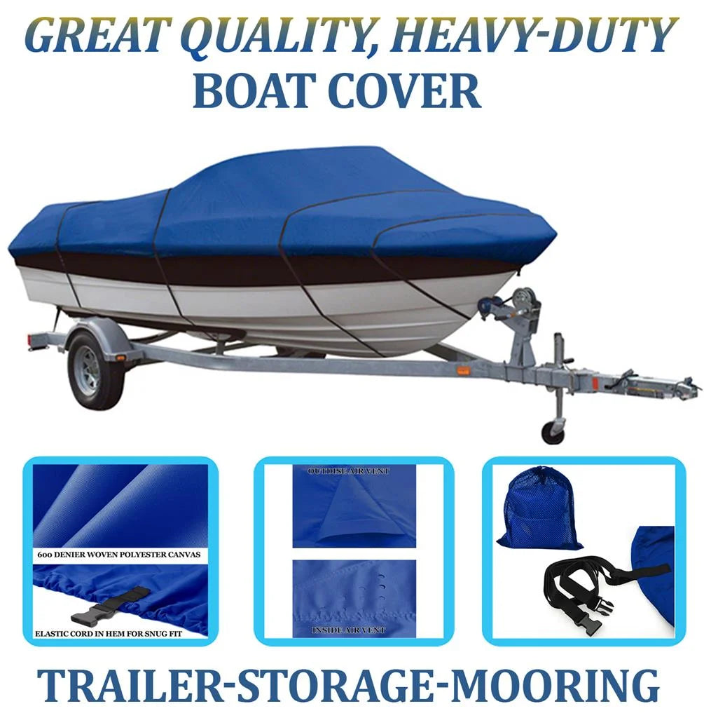 BLUE, GREAT QUALITY BOAT COVER Compatible for BOSizeTON WHALER OUTRAGE 20 1998 1999 2000