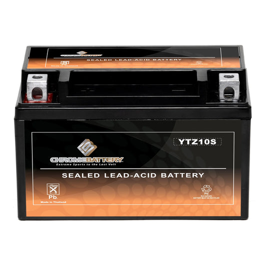 Chrome Battery Ytz10s-bs (ytz10s 12 Volts,8.6 Ah, 190 Cca) Motorcycle Battery for Sizeuzuki Gsx-r1000, A 1000 Cc Years (2005 - 2017)