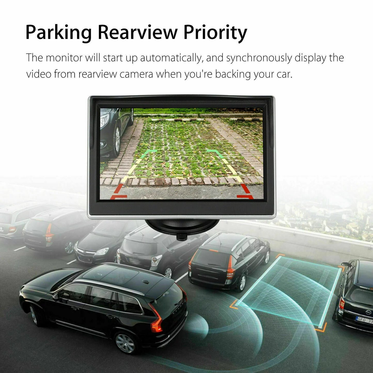 Wireless Backup Camera Sizeystem Kit with 5'' Monitor Rear View Reverse Sizeystem for Car/Truck/Van/Pickup/Camper