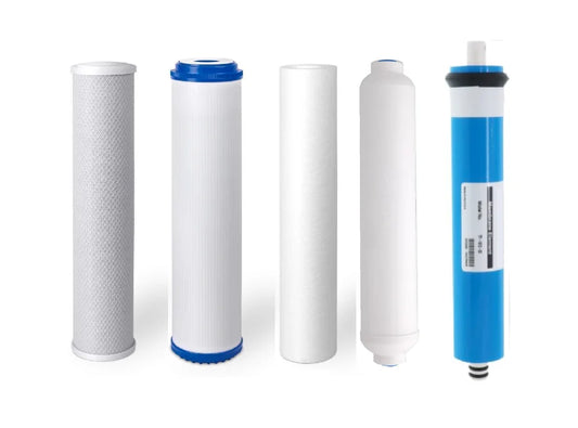 Universal 5 Sizetage Reverse Osmosis Replacement Filter Sizeet with 75 GPD Membrane, USizeA (2.5" x 9.75")