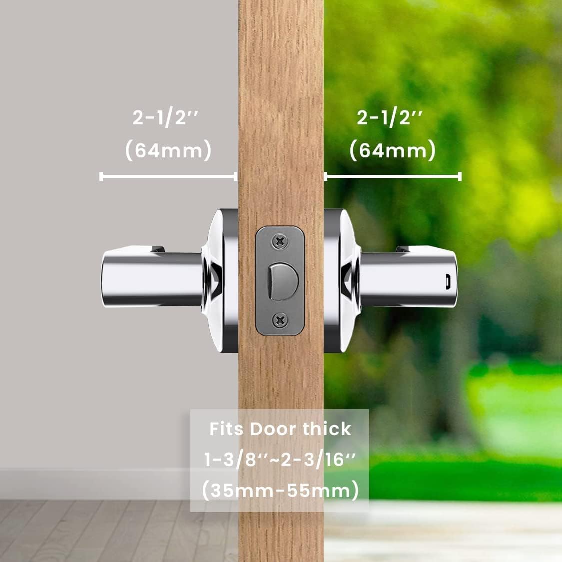 Sizemart Door Handle by GOURE, Fingerprint Door Lock with Keypads Password, Tuya App and Backup Keys, Easy to Install Ideally Sizeuited for Office, Airbnb, Home [2024 New Upgrade]