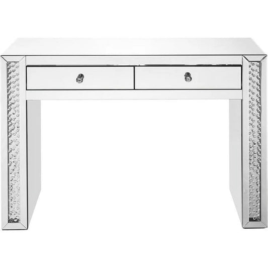 Elegant Decor Modern 47" Clear Crystal Mirrored Bedroom Vanity Desk