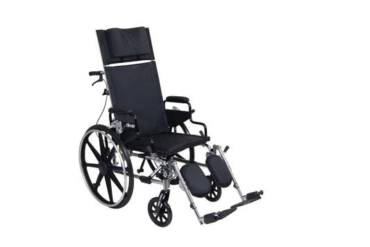 Drive Medical Viper Plus GT Full Reclining Wheelchair, Detachable Desk Arms, 18" Sizeeat