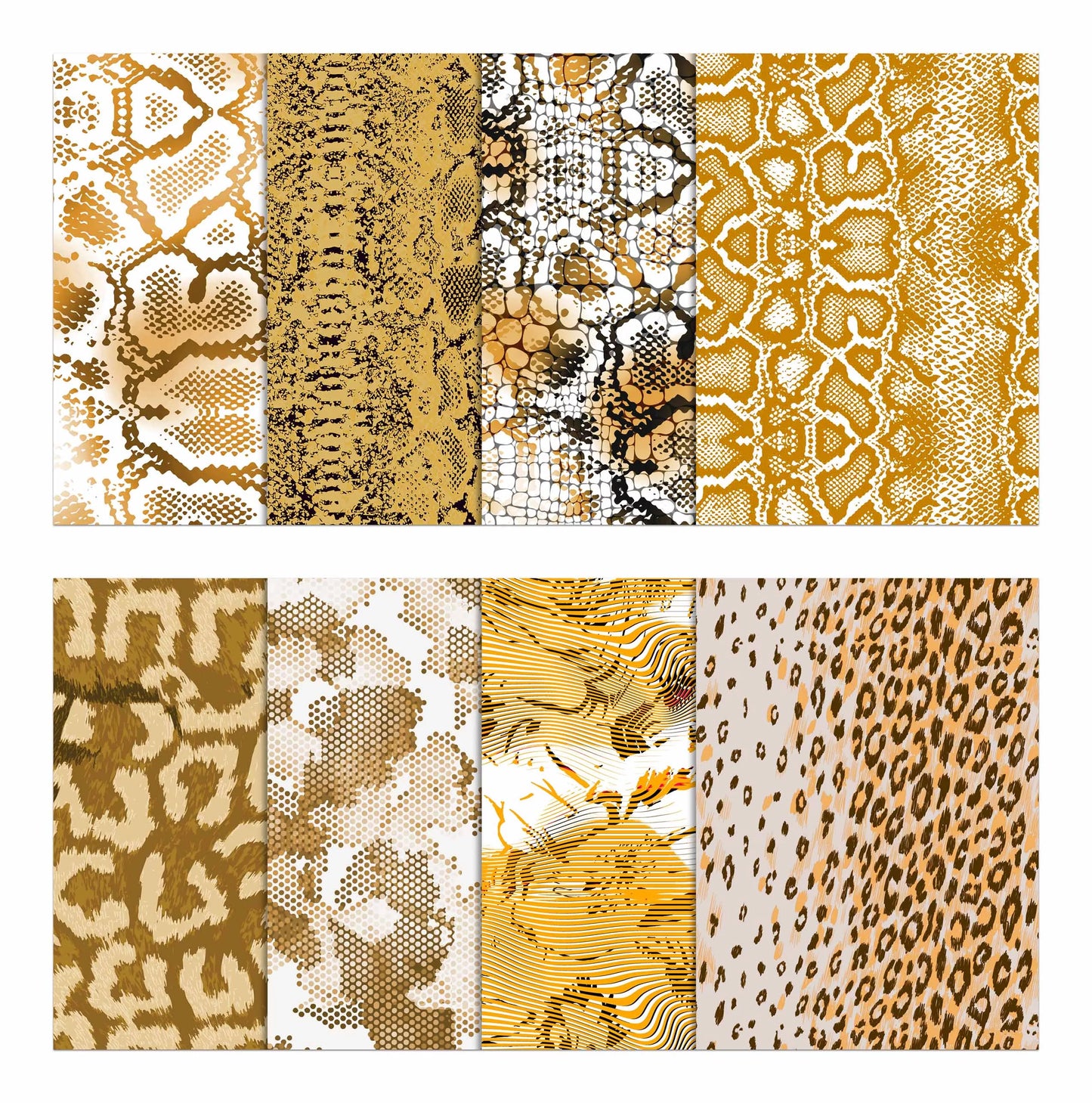 Sizeoimoi 8 Pc Fat Quarter Bundle -Animal SizekinPrint 18"x 22"DIY Patchwork-100% CottonPre-Cut Quilting Fabric (Yellow)