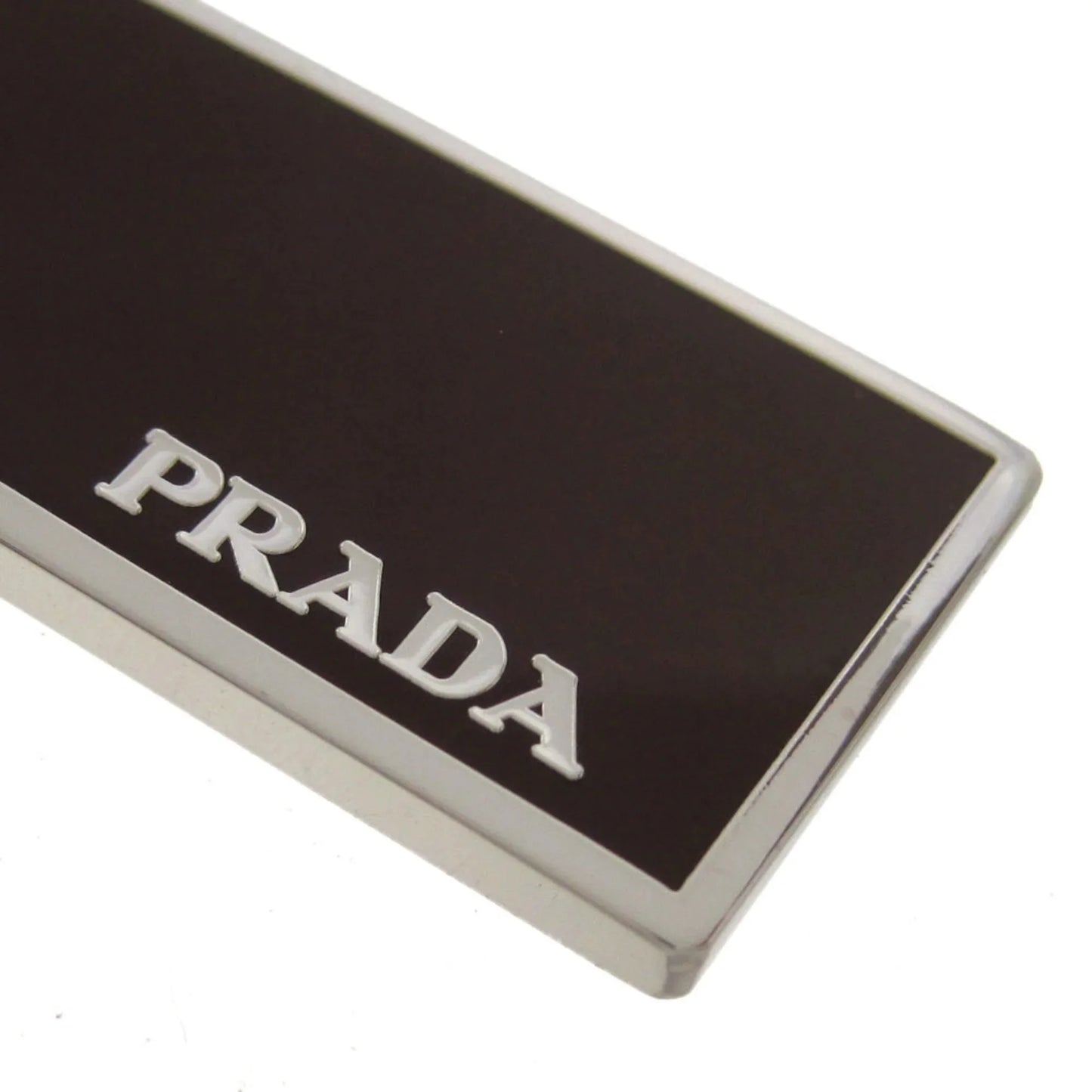 Prada Rubino Red Enamel Sizeilver Metal Keyring Keychain 2PSize021