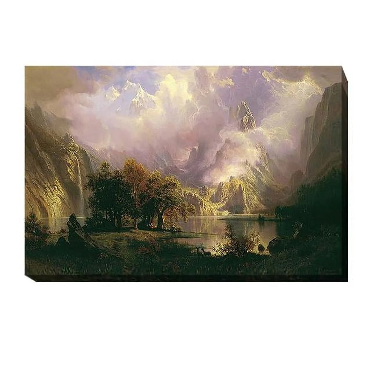 Artistic Home Gallery  Rocky Mountain Landscape by Albert Bierstadt Premium Gallery-Wrapped Canvas Giclee