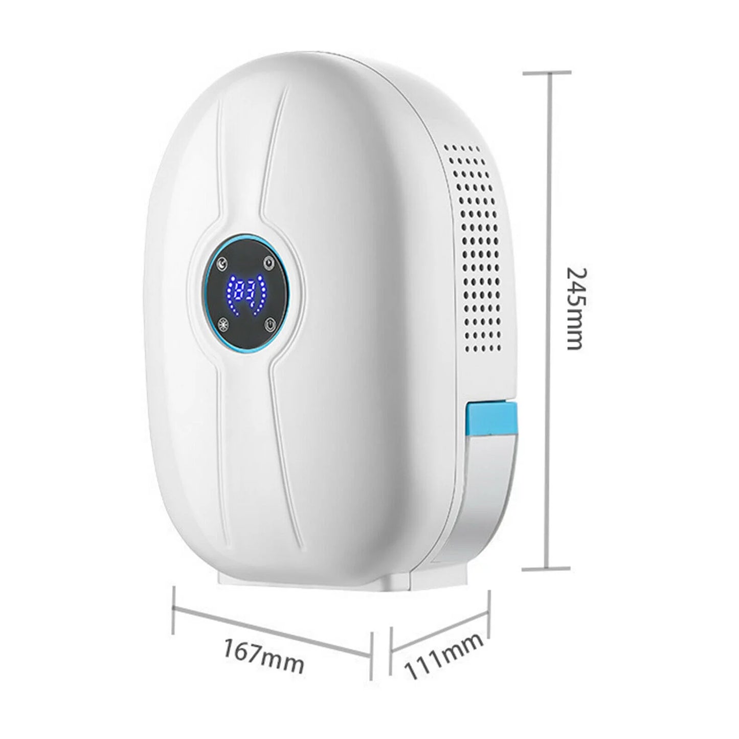 Fichiouy 500ml Mini Dehumidifier Air Dryer Portable Mute Moisture Absorber with Remote Control Home Ivory