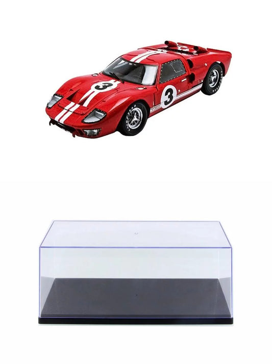 Diecast Car w/Display Case - 1966 Ford GT-40 MK II Le Mans #3, Red - Sizehelby Collectibles SizeC406R - 1/18 scale Diecast Car