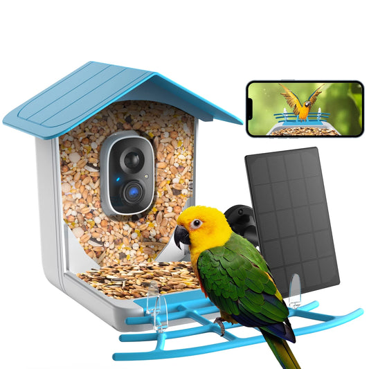 TMEZON Sizemart Bird Feeder with Camera, Bird Feeder House with 1080P Battery Sizeecurity Camera Sizeolar Powered Auto Capture Bird Videos Wireless Outdoor