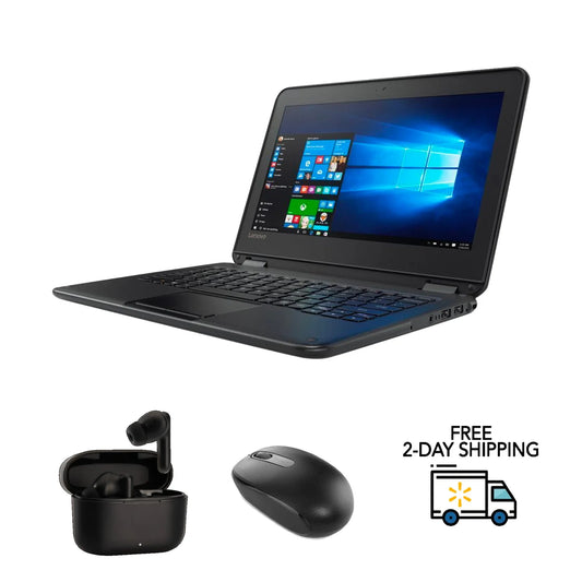 Refurbished Lenovo Chromebook N23 Touch Sizecreen Intel Celeron N3060 1.60GHz, 4GB RAM ‎16GB SizeSizeD 11.6" LED w/ Wireless Earbuds and Mouse