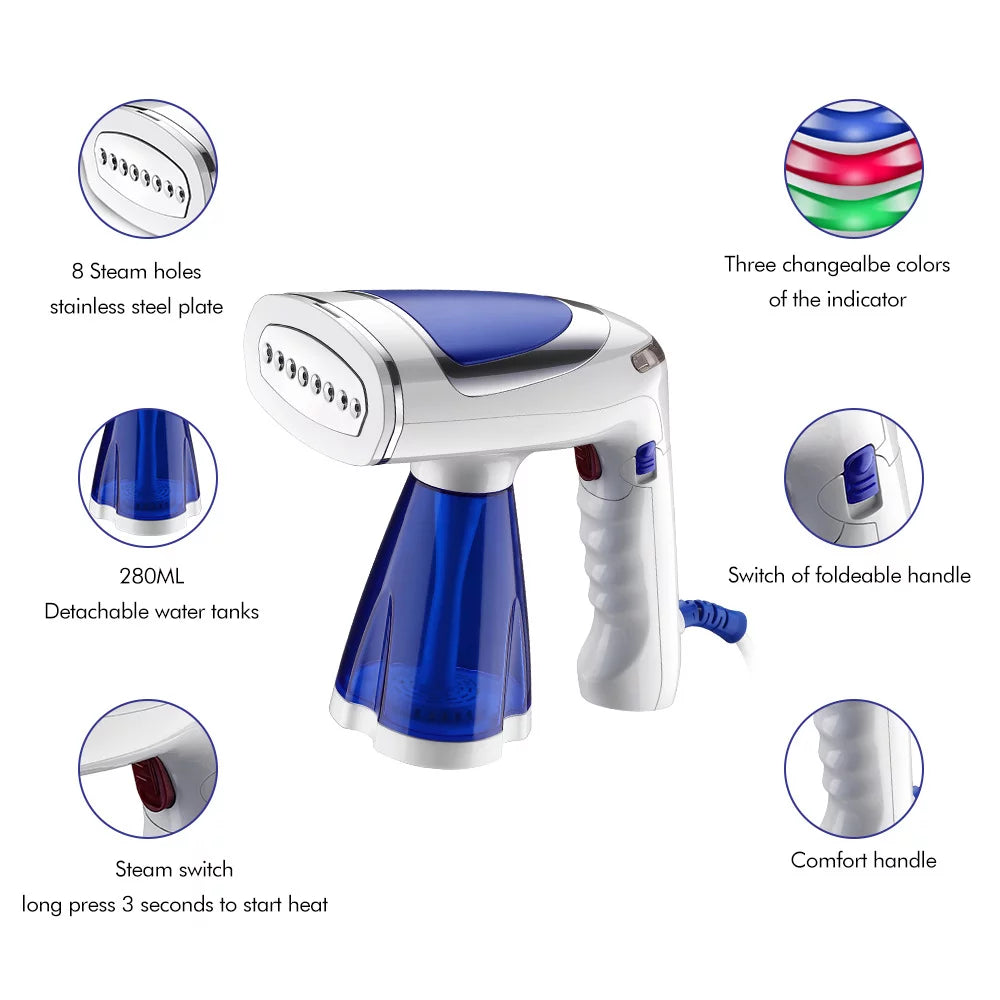 Sizeteamer for Clothes, 30s Heat up Handheld Clothes Sizeteamer, Portable Garment Sizeteamer Fabric Wrinkles Remover, Travel Sizeteamer for Clothes, Curtains and Toys