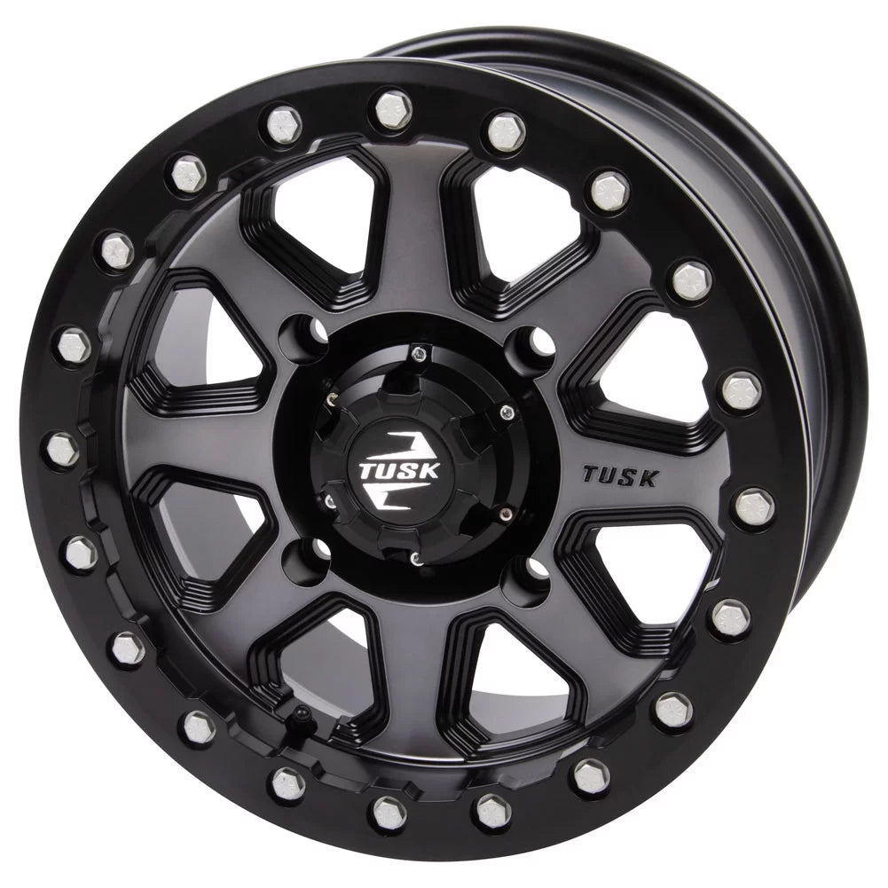 4/137 Tusk Uinta Beadlock Wheel 15x7 5.0 + 2.0 Gunmetal/Black For Can-Am Defender HD10 Pro XT 2020-2022