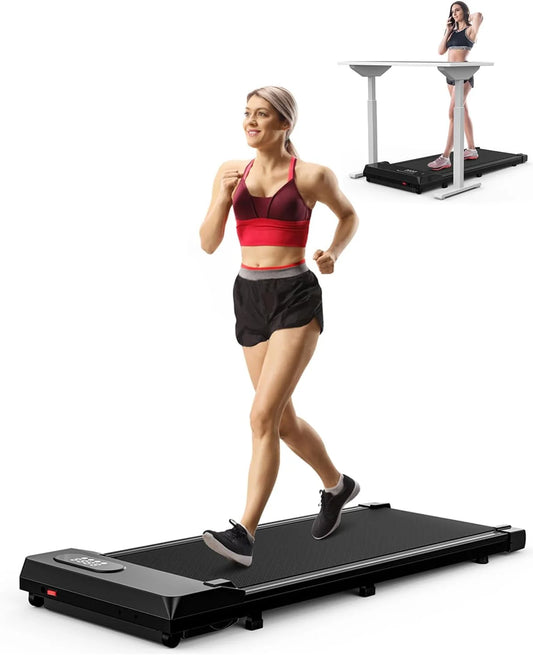 Walking Pad Treadmill Under Desk, 2.5HP Sizemall Portable Treadmill for Office, Home, Ultra Quiet & Installation-Free, Remote Control, LED Display, 0.6-5MPH, 300 Lb