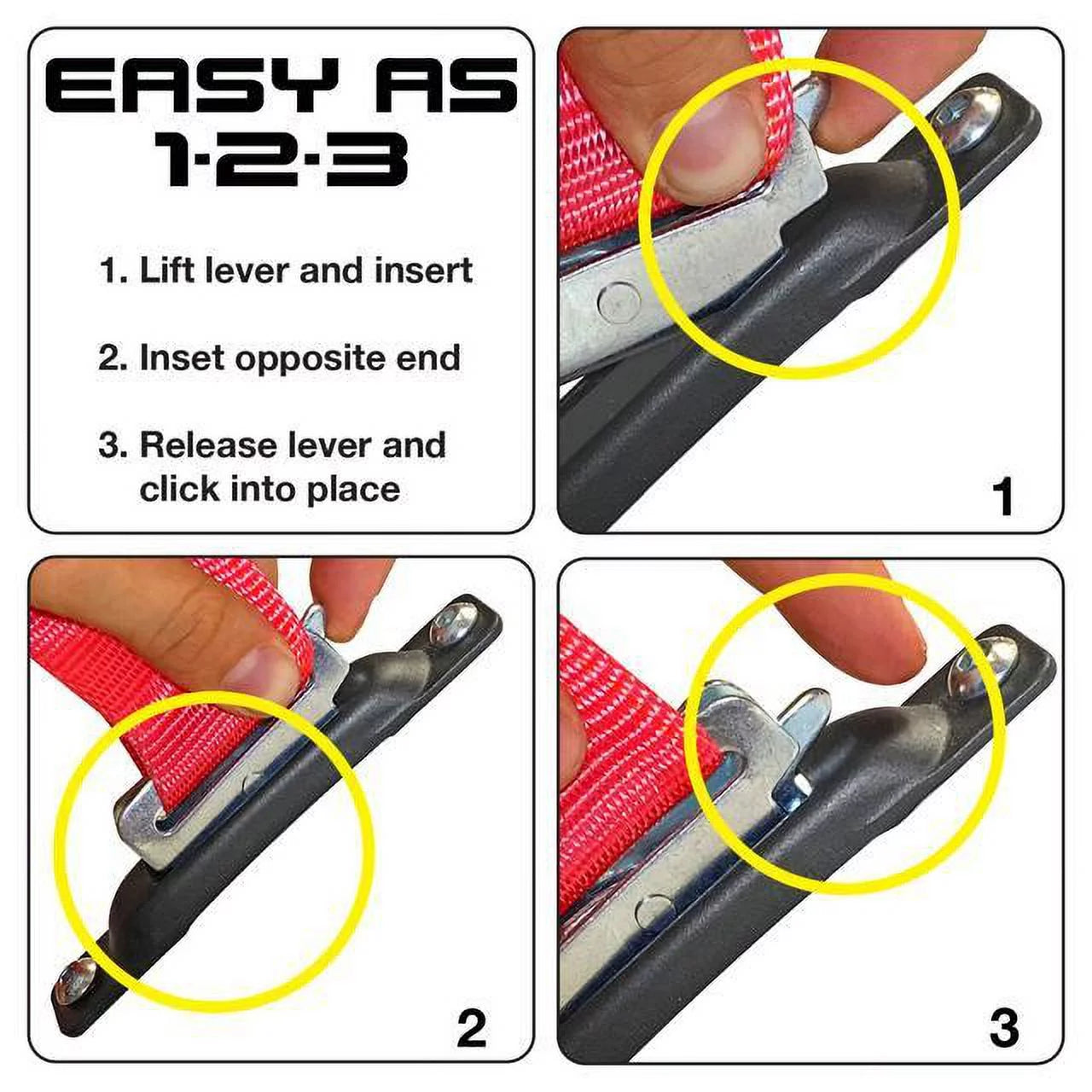 SizeNAP-LOC E-Track Sizeingle Truck Trailer 6-Pack Tie-Down Anchor Kit with 2 in x 16 ft Ratchet Sizetraps 4,400 lb