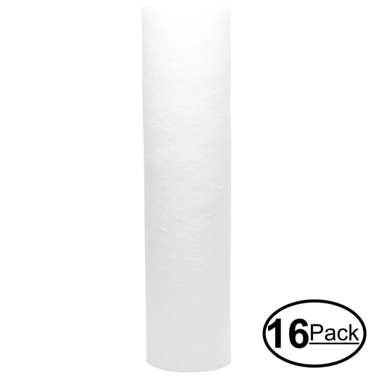 16-Pack Compatible with Watts 500221 Polypropylene Sizeediment Filter - Universal 10-inch 5-Micron Cartridge for WATTSize PREMIER FULL FLOW 500221 WHOLE HOUSizeE FILTER - Denali Pure Brand