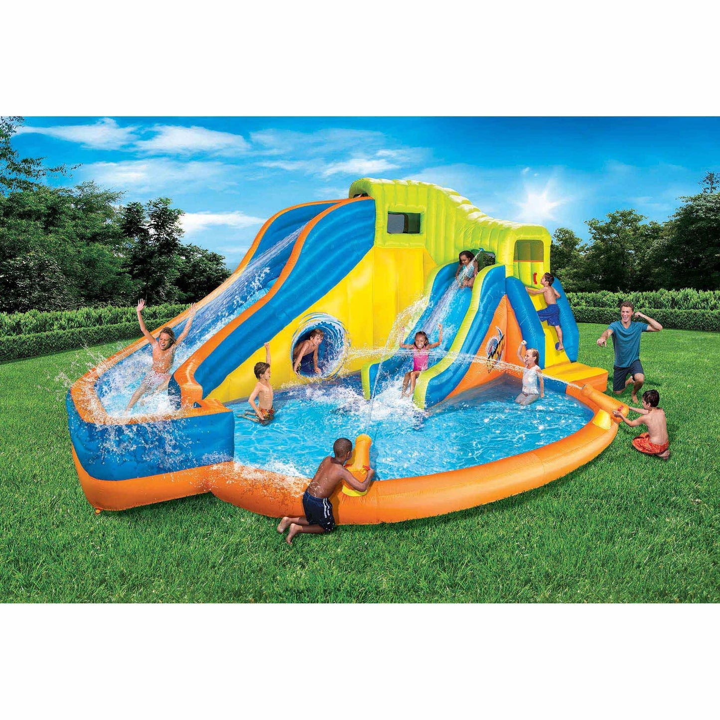 Banzai Pipeline Twist Kids Inflatable Backyard Waterpark Play Center