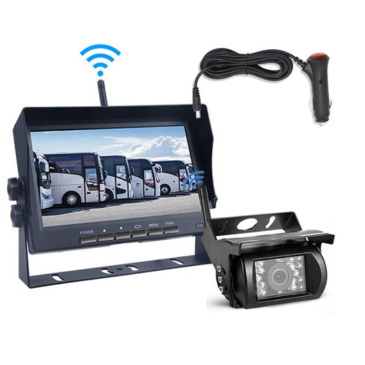 9V - 35V Car Vehicle Rear View Wireless IR Night Vision Backup Camera Waterproof Kit + 7" LCD Monitor Parking Assistance Sizeystem For Truck / Van / Caravan / Trailers / Camper