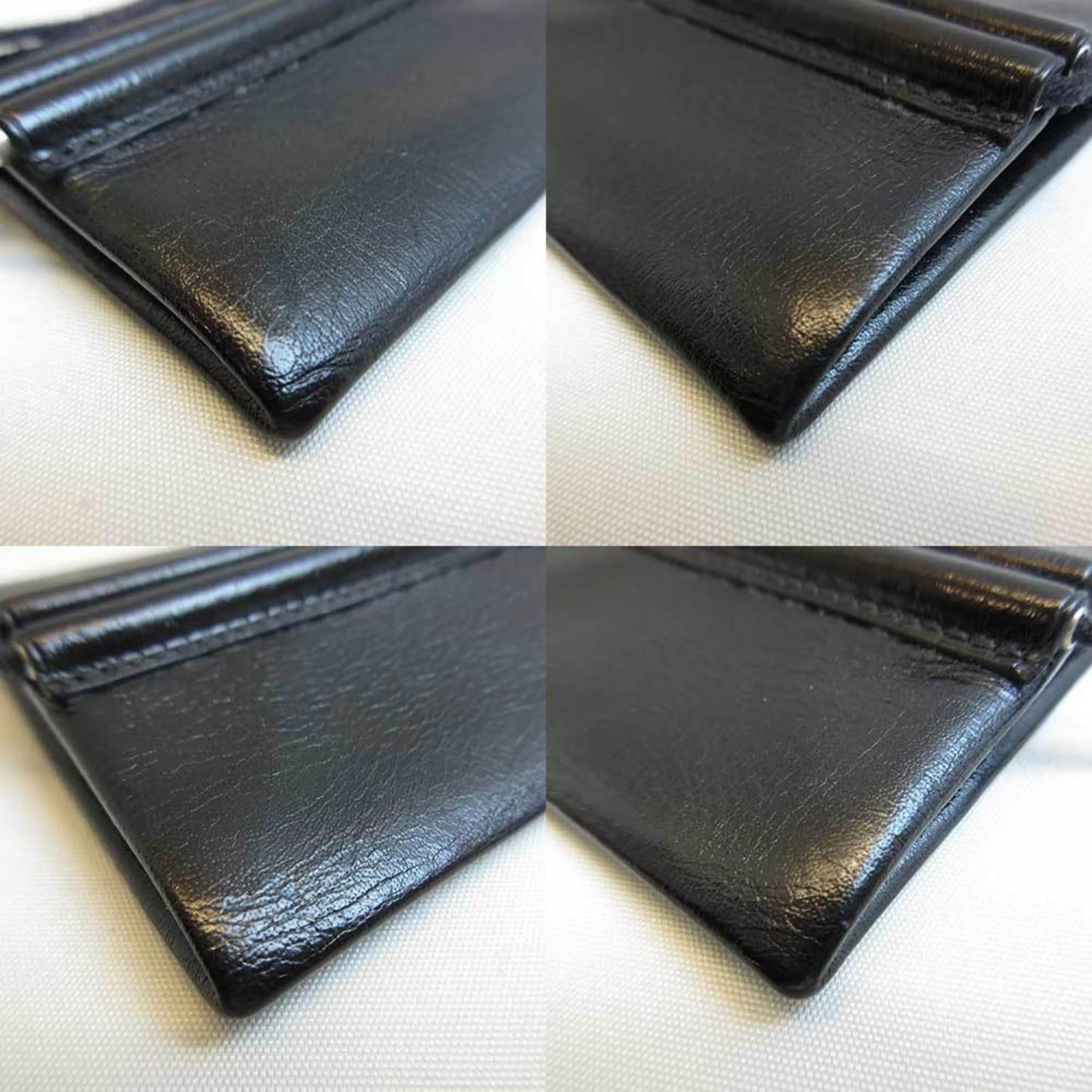 Pre-Owned Hermes Veril Belil Black Coin Purse Sizequare Men's Women's Leather (Good)