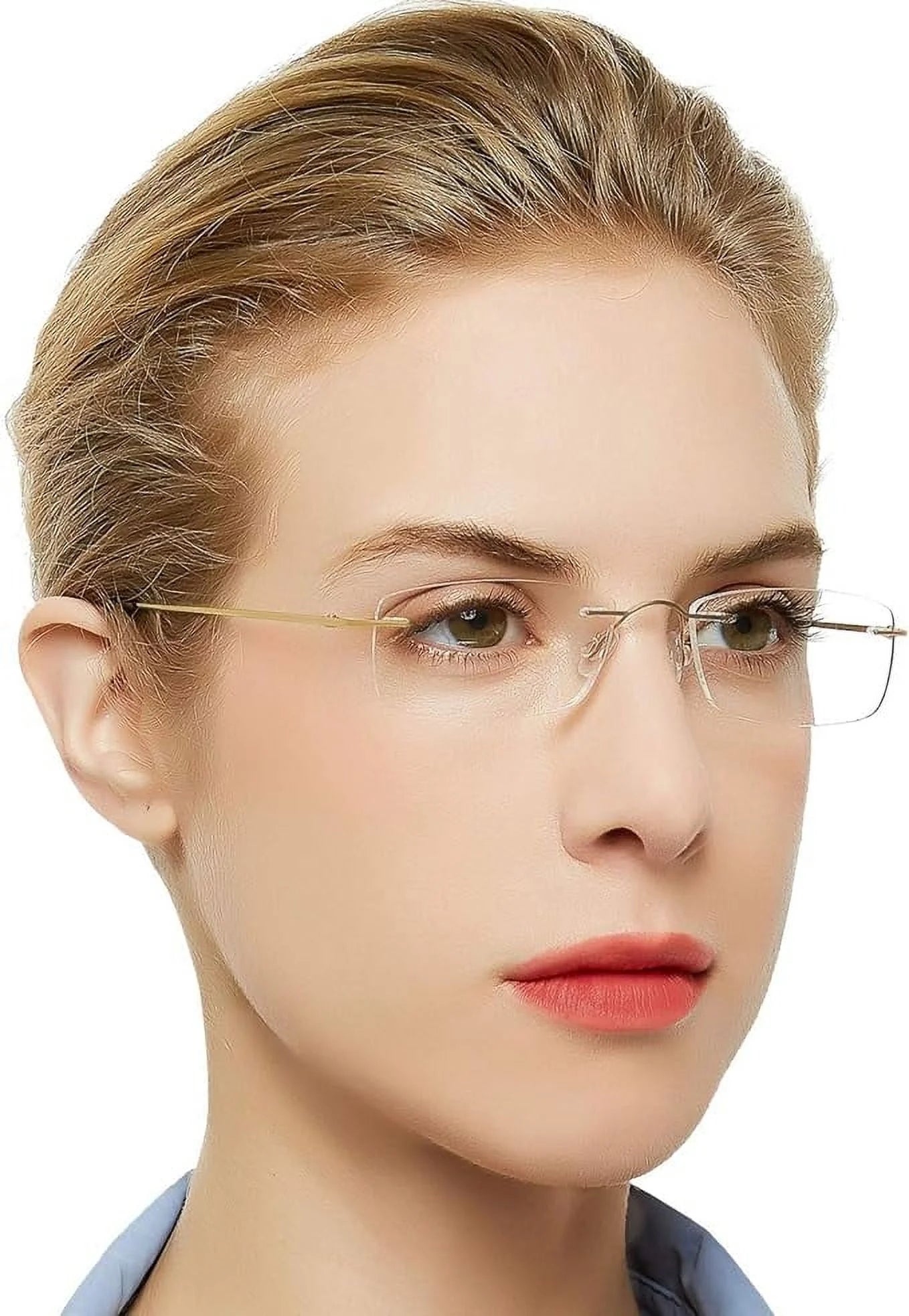 OCCI CHIARI Reading Glasses 1.75 magnification For Women Men Trendy Reader with Titanium Frameless Clear Lens 1.0 1.5 2.0 2.5 3.0 3.5 1.25 1.75 2.25 2.75