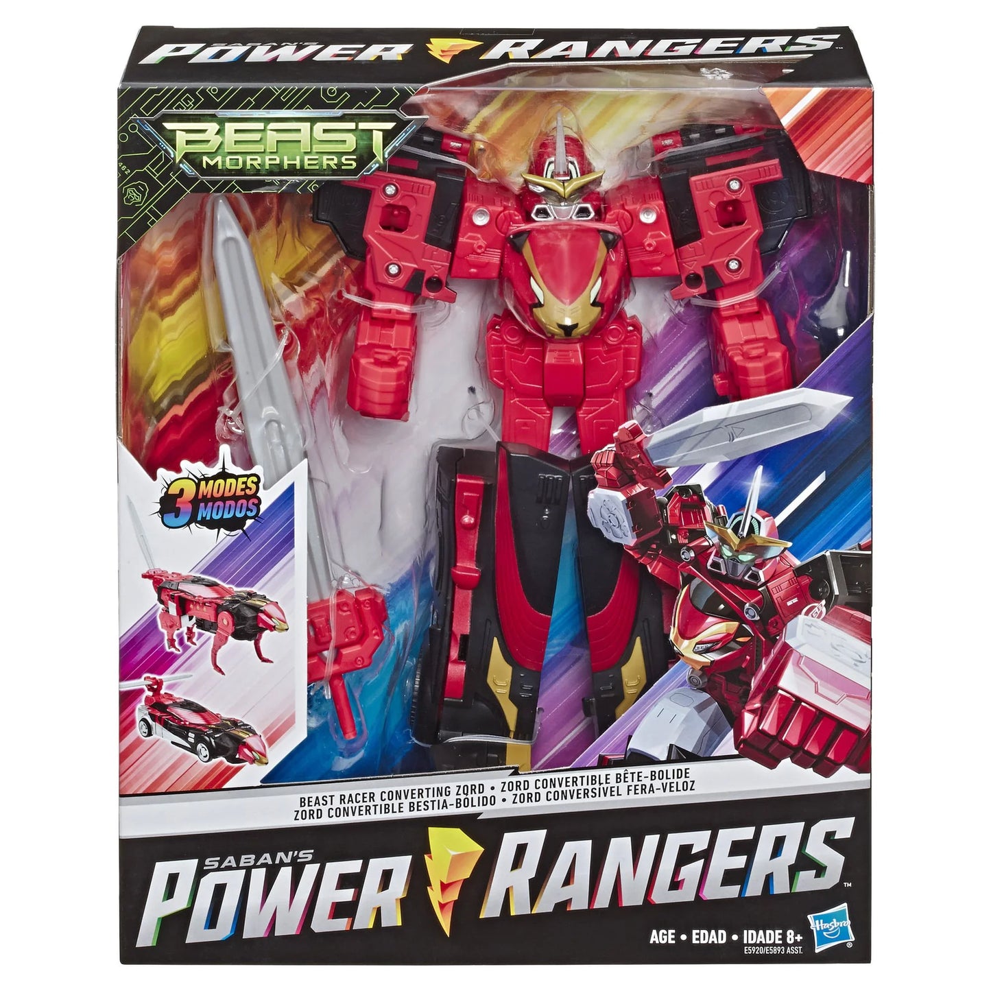 Power Rangers Beast Morphers Beast Racer Zord Converting Action Figure