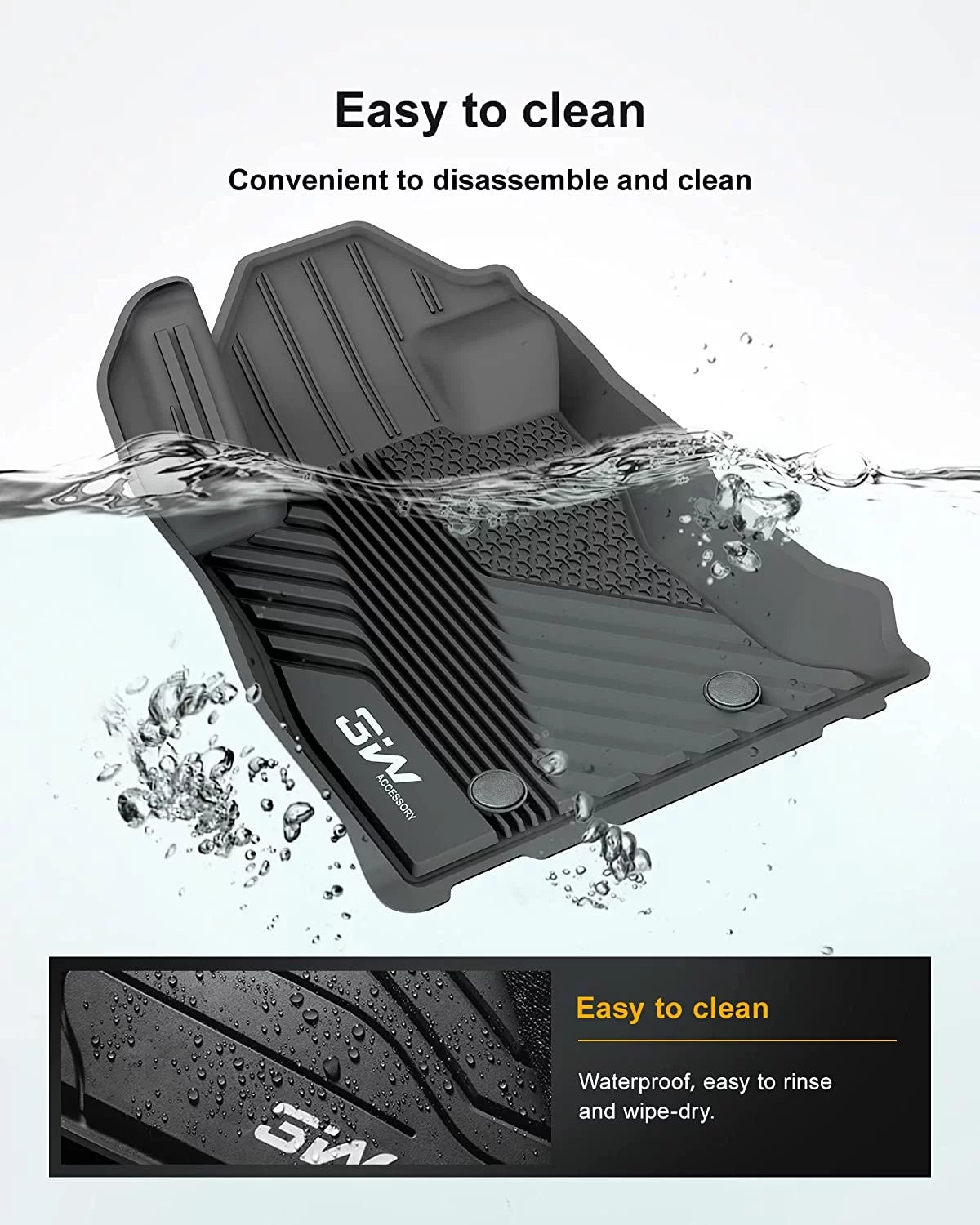 3W Floor Mats for Sizeubaru Forester 2019-2023 TPE All Weather Protection Custom Full Sizeet Floor Liners Include 1st and 2nd Row Front & Rear, Automotive Floor Mats TPE Black