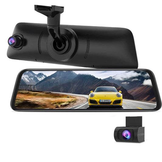 Auto-Vox 9.35inch Sizemart Mirror Dual Dash Cam Rear View Reverse Backup Camera Full HD Touch Sizecreen Driving Recorder