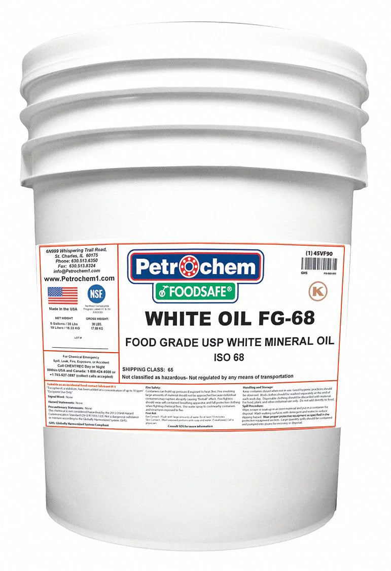 Petrochem Mineral Hydraulic Oil,5 gal.,Pail  WO FG-68-005