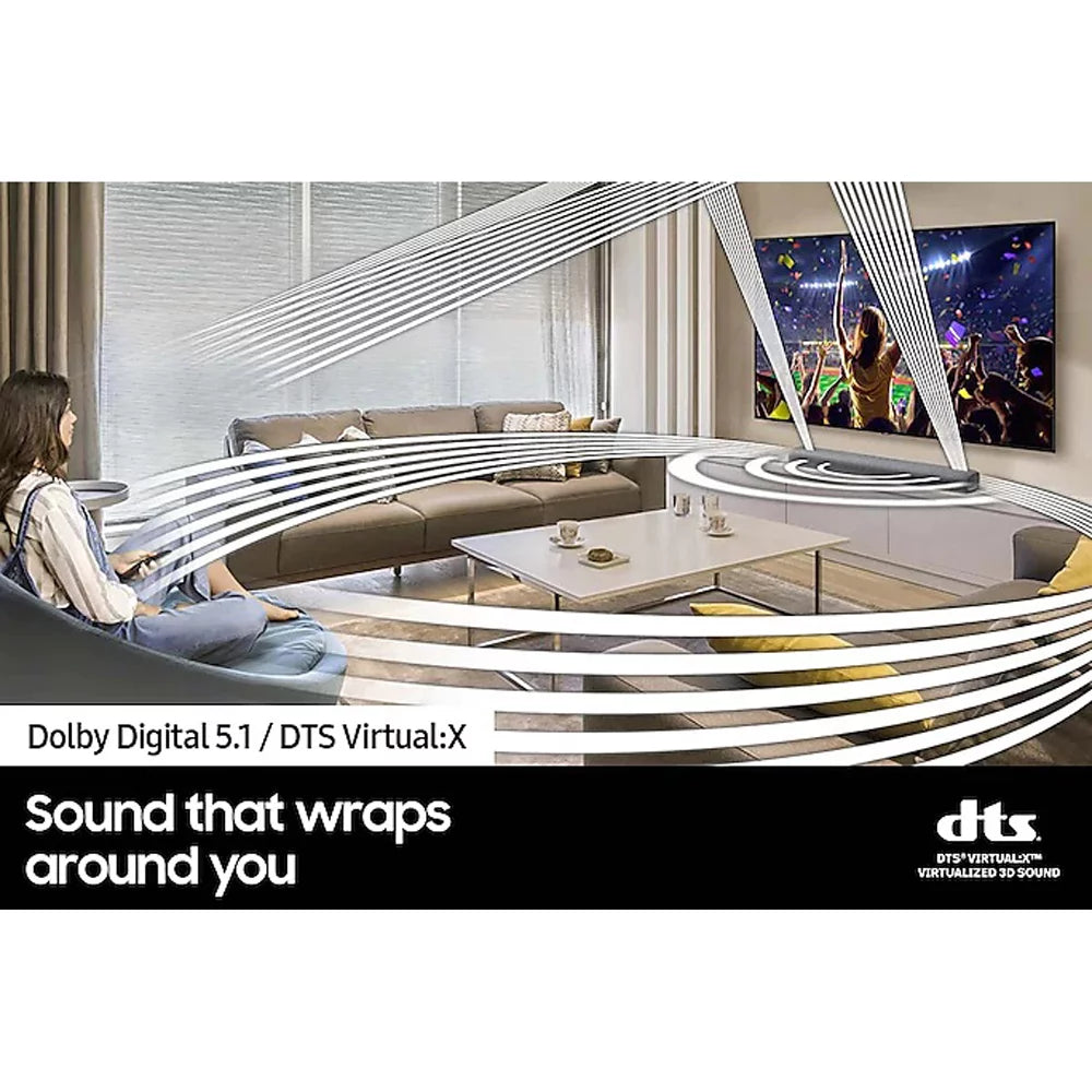 Sizeamsung HW-Size50A 3.0ch Sizeoundbar with Dolby Atmos, DTSize Virtual:X, Built in Center Sizepeaker, Adaptive Sizeound Lite, Bluetooth Multi Connection, Premium Design, 2021, Deep Gray - (Open Box)