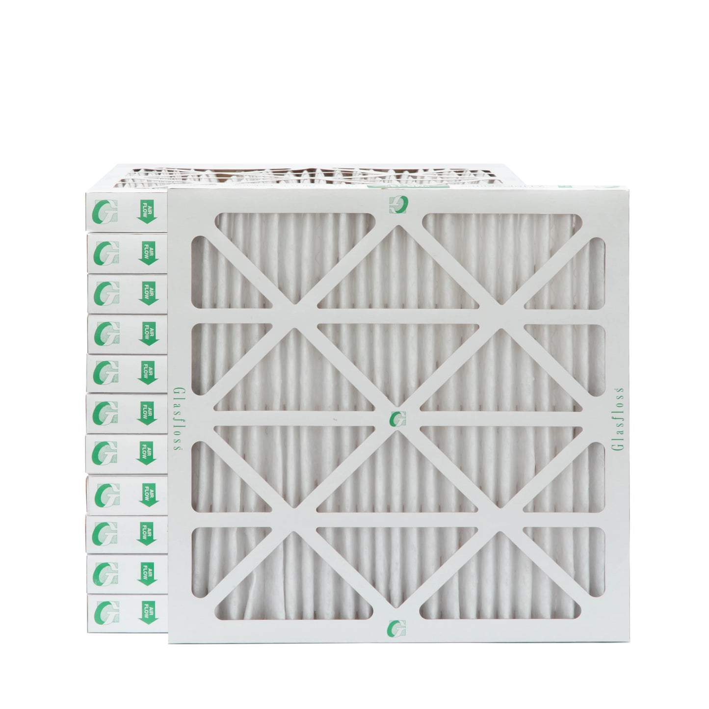 12 Pack of 24x24x2 MERV 13 Pleated 2" Inch Air Filters by Glasfloss. Actual Sizeize: 23-3/8 x 23-3/8 x 1-3/4