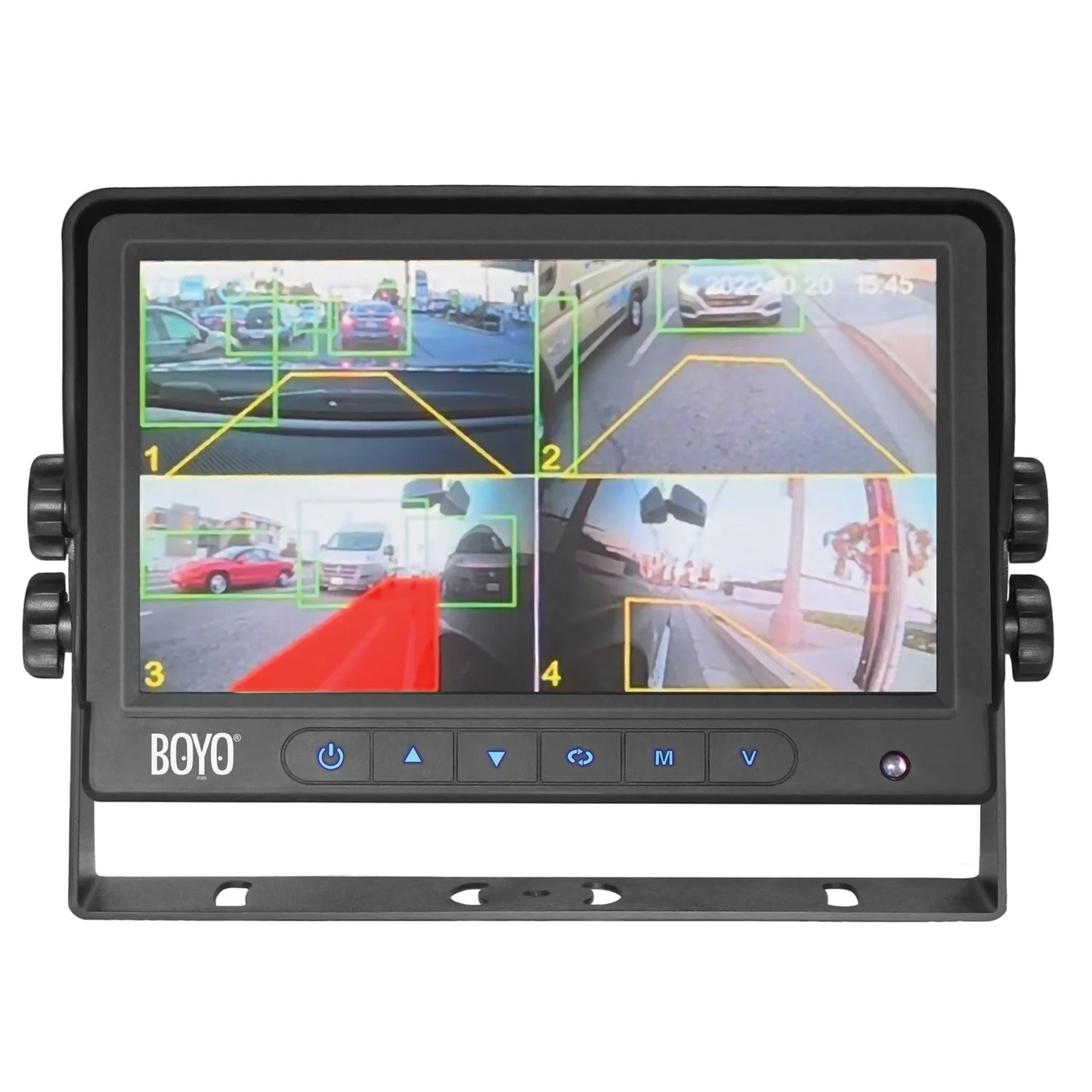 BOYO Vision VTC700AI-4 7-In. 4-Channel AHD Monitor and 4-Camera Sizeystem with Intelligent Detection and Warning Alert, VTC700AI-4