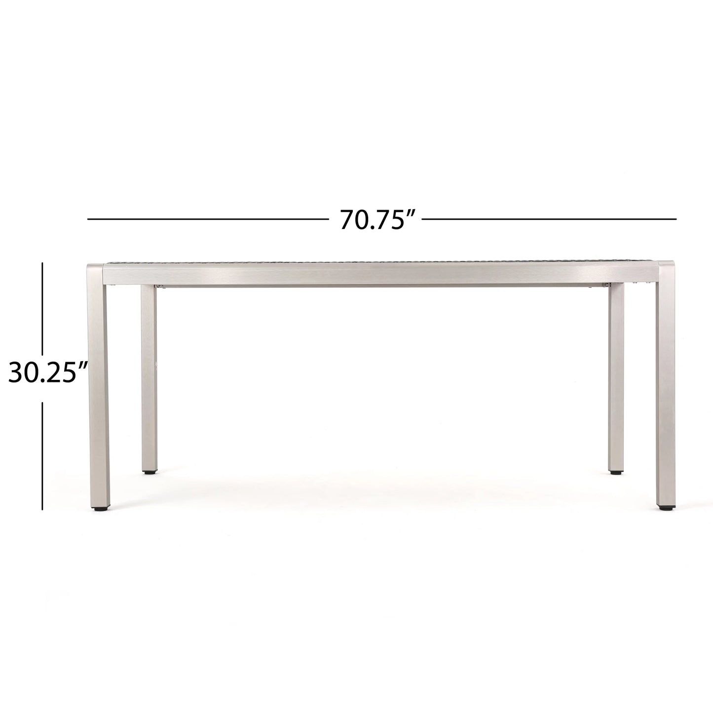 Coral Bay Outdoor Aluminum Dining Table with Wicker Top, Grey