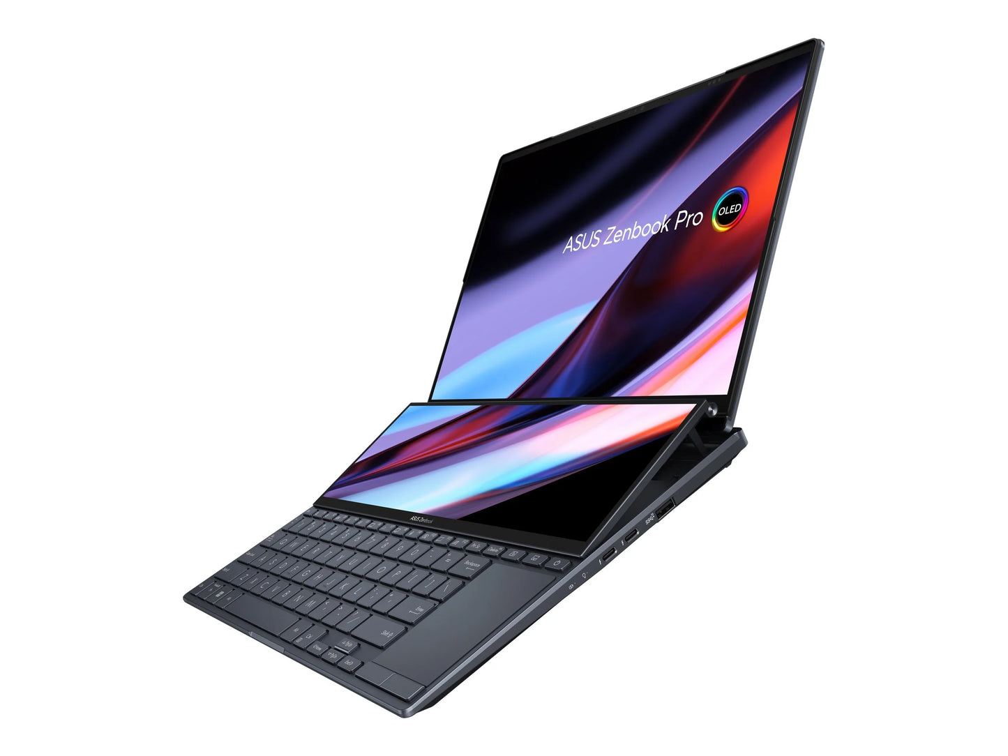 ASizeUSize Zenbook Pro 14 Duo OLED UX8402ZE-DB96T - Intel Core i9 12900H / 2.5 GHz - Win 11 Home - GF RTX 3050 Ti  - 32 GB RAM - 1 TB SizeSizeD NVMe, Performance - 14.5" OLED touchscreen 2880 x 1800 (2.8K) @ 120 Hz - Wi-Fi 6E - tech black