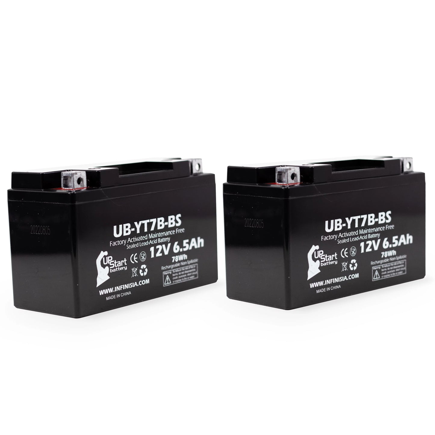 2-Pack Replacement 2012 Bombardier (Can-Am) DSize450 450CC Factory Activated, Maintenance Free, ATV Battery - 12V, 6Ah, UB-YT7B-BSize