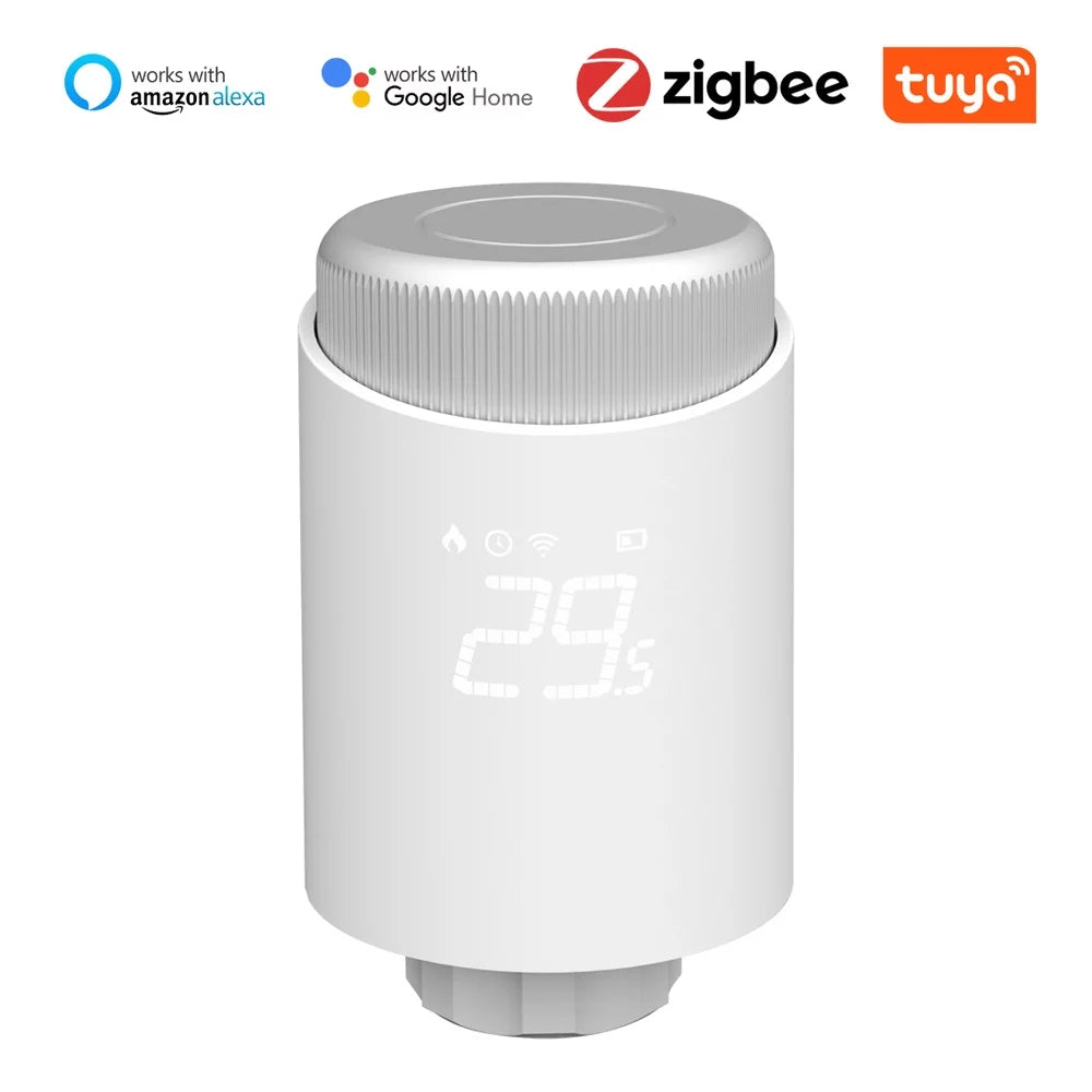 Tomshoo Thermostatic Radiator Valves Intelligent Wireless Mobilephone App Control Home Heating Thermostat Temperature Controller Radiator Thermostat Compatible with Home