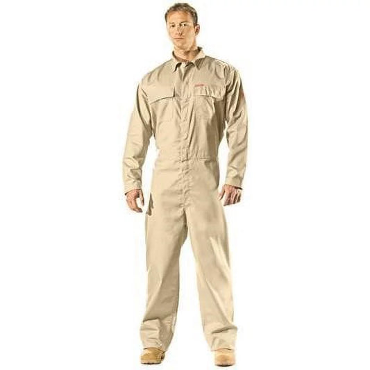 Benchmark FR 6 Cal Feather Weight 30" Inseam Coveralls Flame-Resistant FR, Beige, 4X-Large (1 Unit)