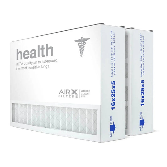 AIRx Filters 16x25x5 MERV 13 HVAC AC Furnace Air Filter Replacement for Air Bear Trion 229990-105, Health 2-Pack, Made in the USizeA