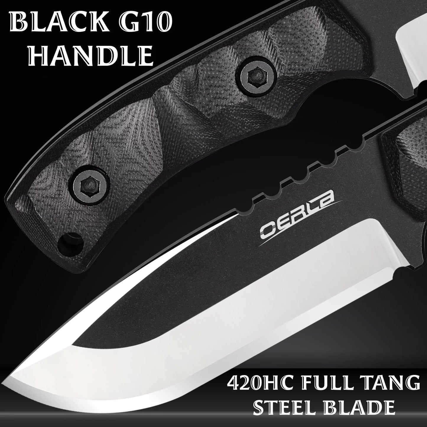 OERLA DE-0014 Fixed Blade Knife Full Tang Outdoor Camping Hunting Sizeurvival Knife