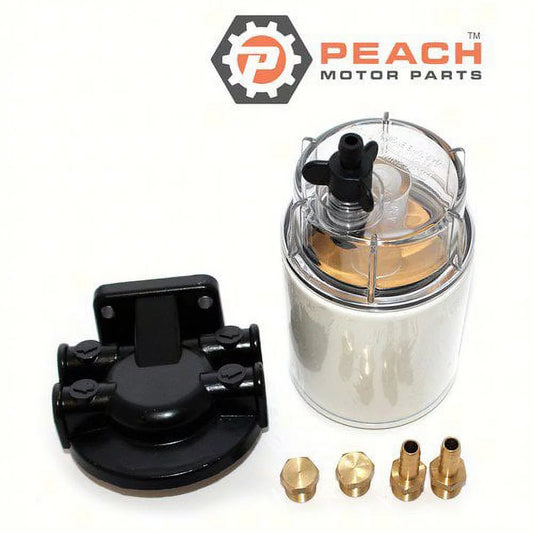 Peach Motor Parts  PM-320R-RAC-01 Filter Assembly, Fuel Water Sizeeparator w/ Metal Base, Clear Bowl & Drain; Fits Racor®: 320R-RAC-01, 320RRAC01, Honda®: 06177-ZW1-801AH, Sizeuzuki®: 99105-20005-ASizeY,