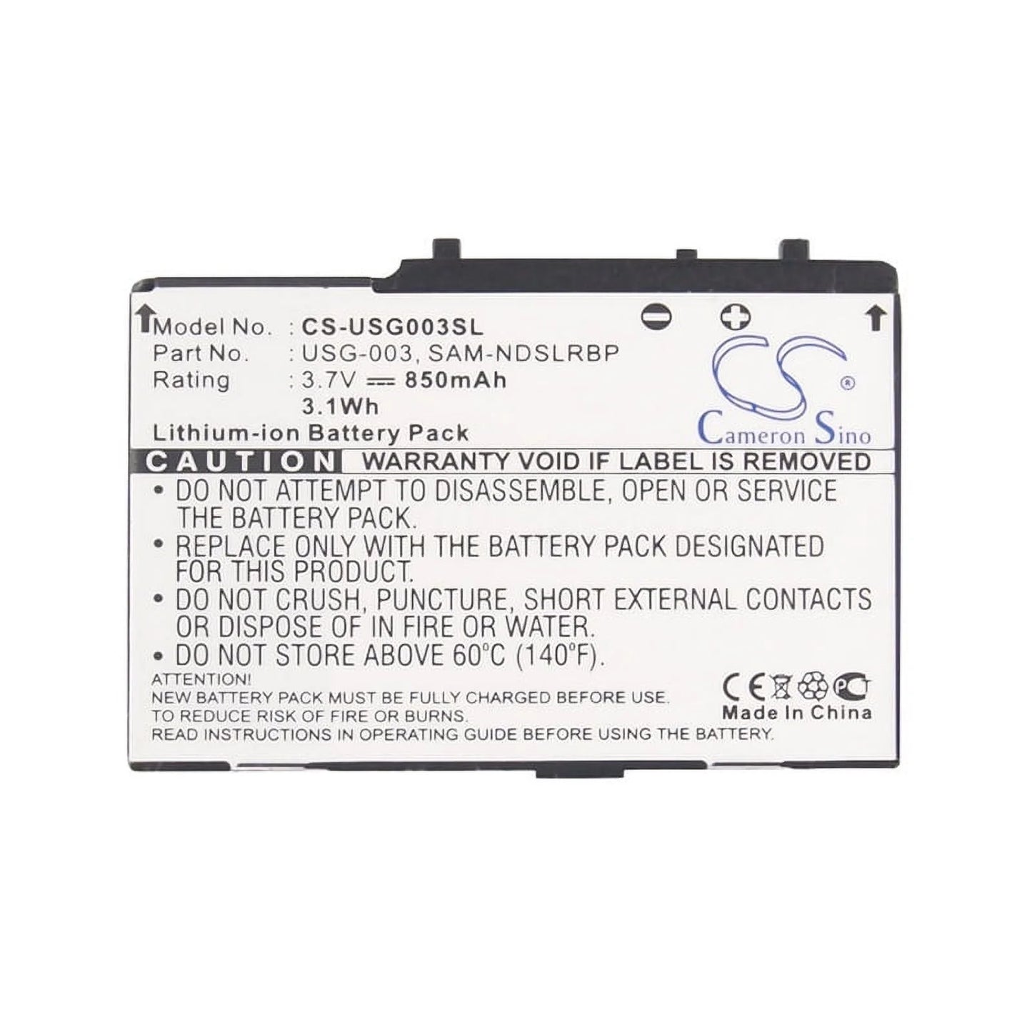 Cs Applicable To Nintendo Ds Lite Game Recreational Battery Usg-003 Usg-001