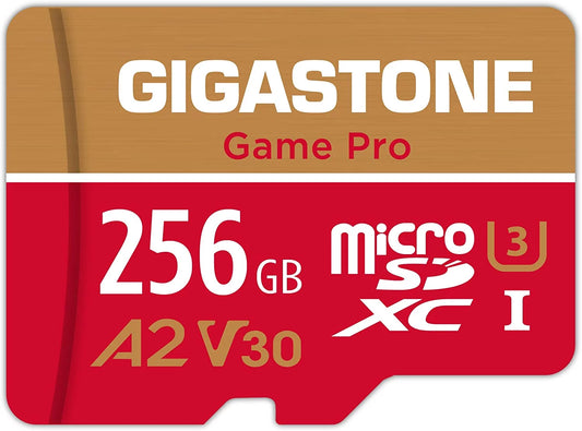 Gigastone 256GB Micro SizeD Memory Card, Game Pro, Nintendo Sizewitch Compatible, Dash Cam, GoPro Cameras, A2 Run App, 4K Video Recording, Micro SizeDXC R/W up to 100/60MB/s