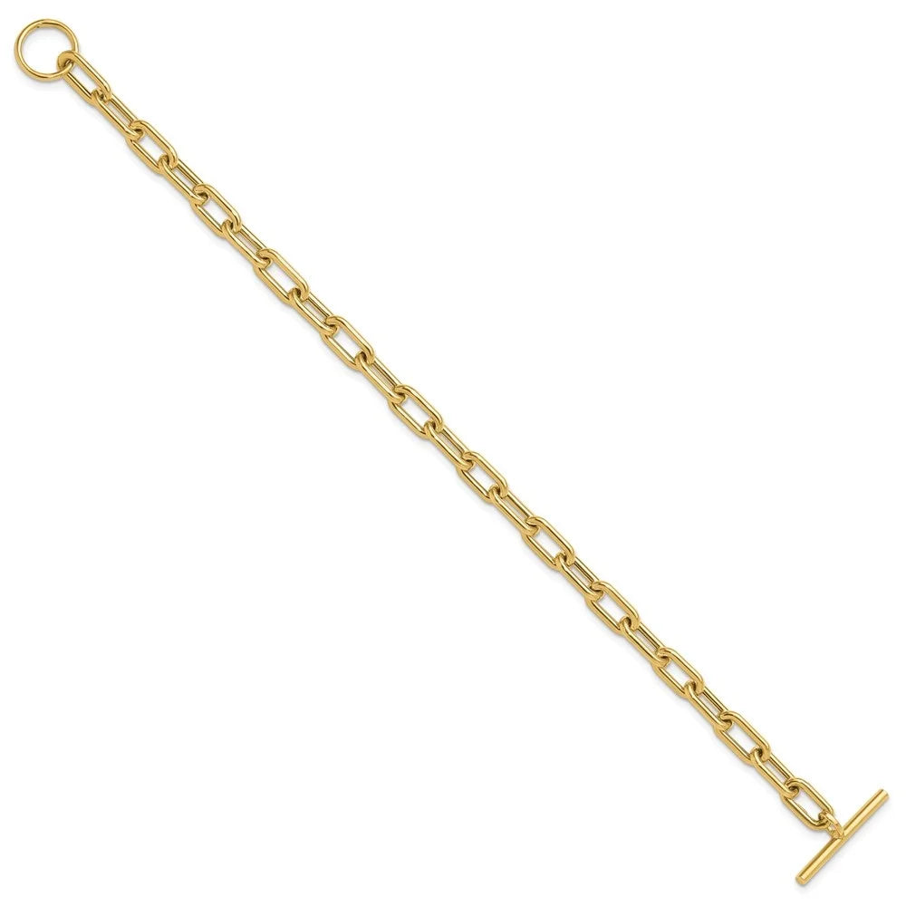 Auriga Fine Jewelry 14K Yellow Gold Polished Fancy Toggle Link Bracelet for Women 7.5"