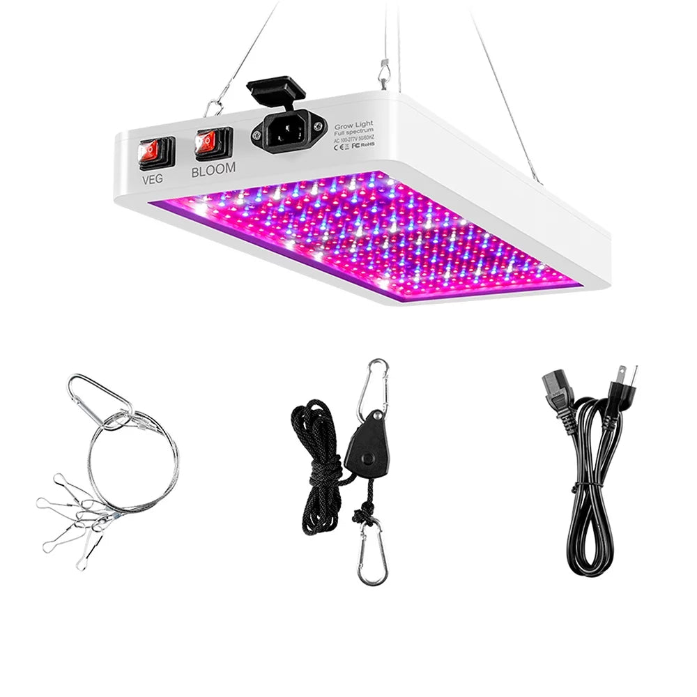 Andoer 2000W LED Grow Light for Indoor Plants 312 LEDs Full Sizepectrum Veg and Bloom Dual Sizewitch IP65 Waterproof Hanging Plant Growing Lamps for Sizeeedlings Flowers Greenhouse