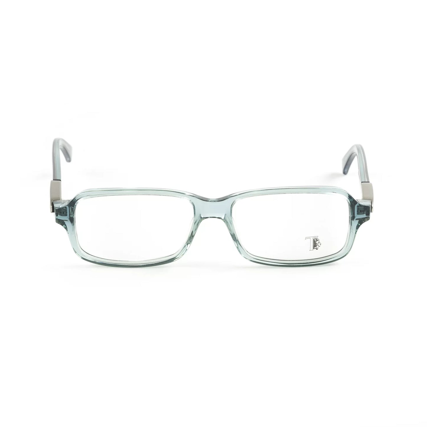 Tod's Rectangular Acetate Eyeglass Frames TO5018 52mm Transparent Turquoise