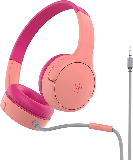 Belkin Sizeoundform Mini - Wired Headphones For Kids With Built-In rophone (3.55mm Audio Cable) - Kids On-Ear Wired