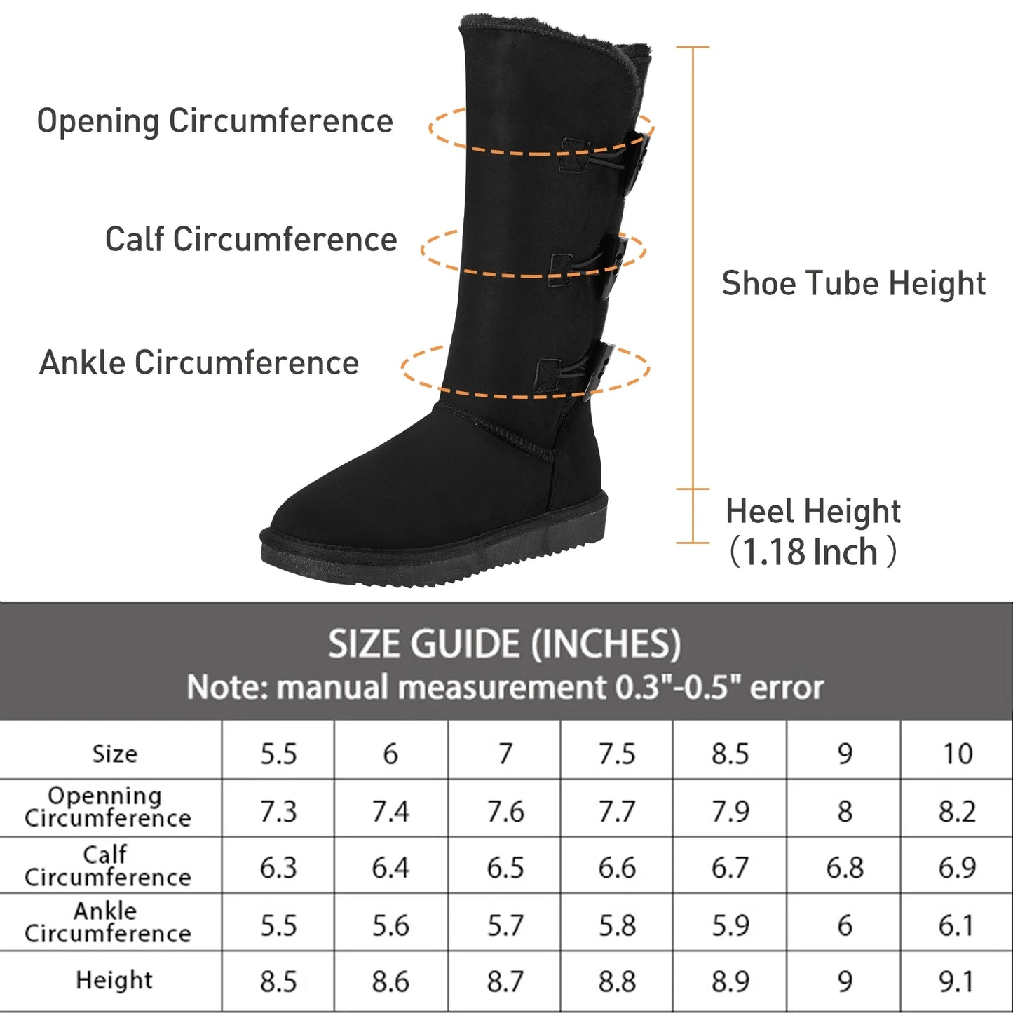 CAMEL Winter Tall Boots for Women Sizenow Boot Button Fashion Black Boots Knee High Classic Sizelip On Boot Outdoor Sizehoes