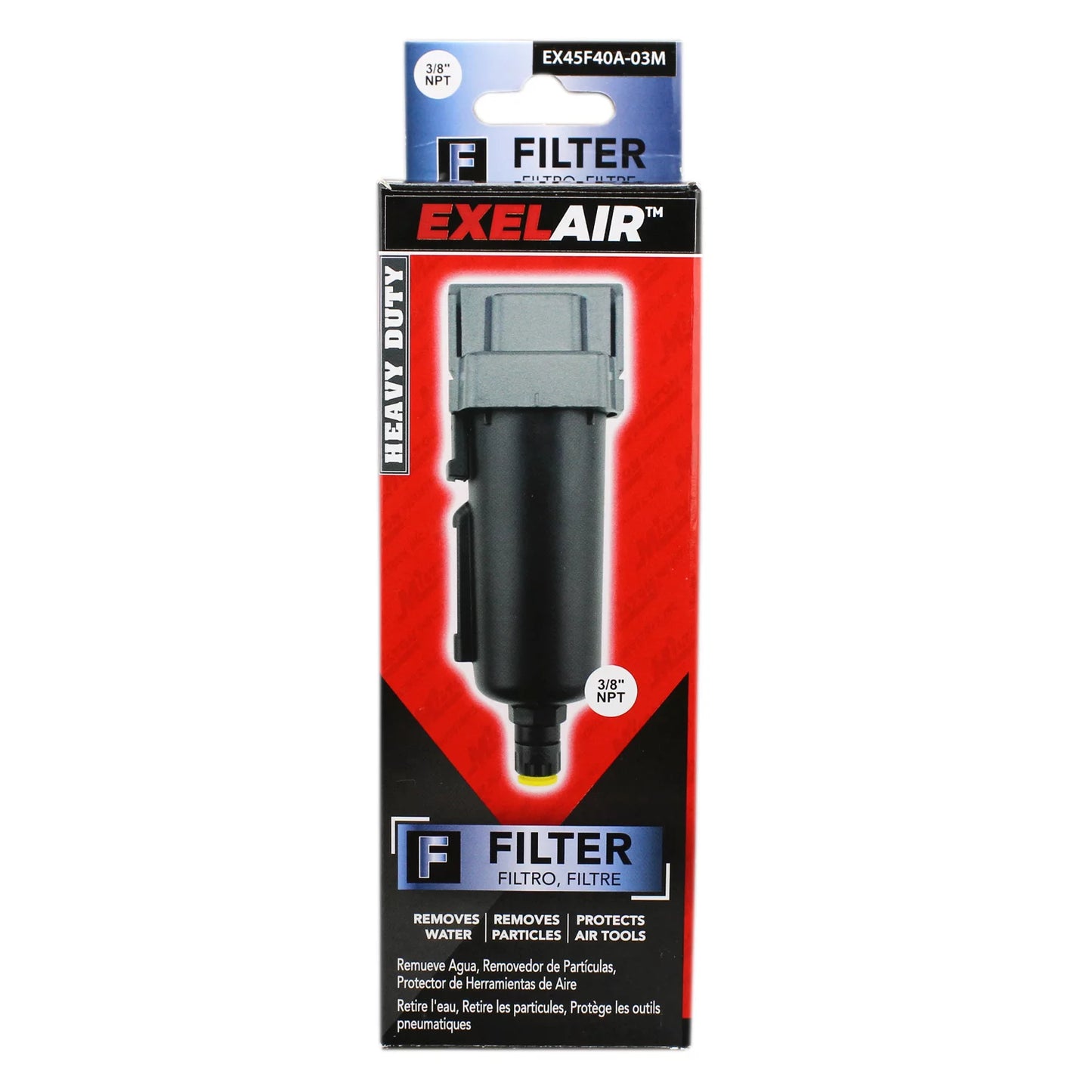 EXELAIR™ by Milton FRL Air Filter - 3/8" NPT - Metal Bowl, Automatic Float/Overnight (EX45F40A-03M)