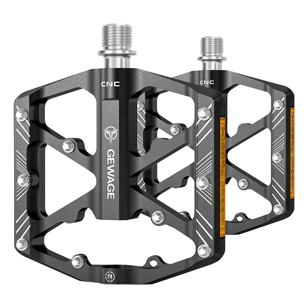 Bike Pedals Aluminum Alloy Pedals with Reflectors Mountain Bike Pedals Cycling Pedals Platform