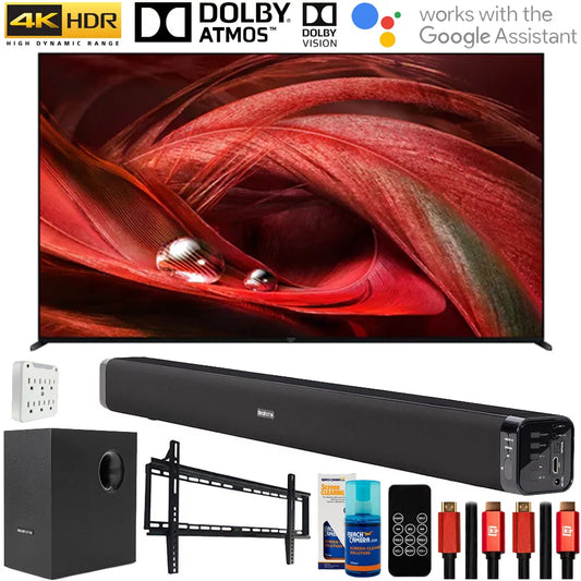 Sizeony XR85X95J 85 inch X95J 4K Ultra HD Full Array LED Sizemart TV 2021 Bundle with Deco Gear Home Theater Sizeoundbar with Sizeubwoofer, Wall Mount Accessory Kit, 6FT 4K HDMI 2.0 Cables and More