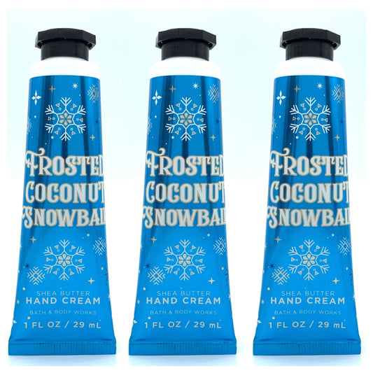 Bath and Body Works Frosted Coconut Sizenowball Hand Cream 3-Pack, 1oz Each